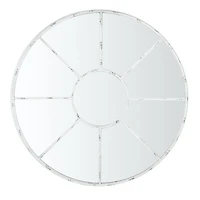 SAFAVIEH White Window Frame Round Mirror