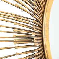 Gold Layered Burst Frame Round Wall Mirror