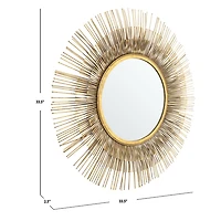 Gold Layered Burst Frame Round Wall Mirror