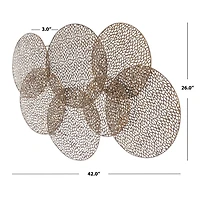 Bronze Metal Layered Lattice Disks Wall Sculpture