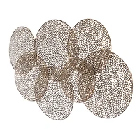 Bronze Metal Layered Lattice Disks Wall Sculpture