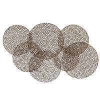 Bronze Metal Layered Lattice Disks Wall Sculpture