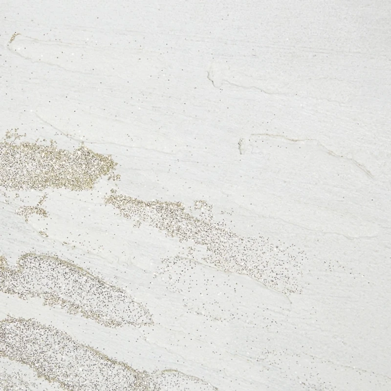 White and Silver Impasto Abstract Canvas Art Print