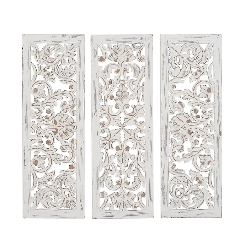 Weathered Gray Wood Panel Wall Plaques, Set of 3