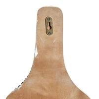 Brown Wood Bottle Frame Metal Bracket Wine Holder