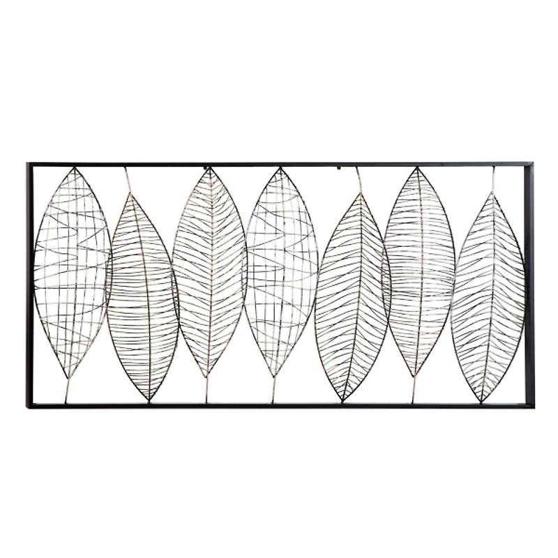 Black Wire Foliage Wall Plaque