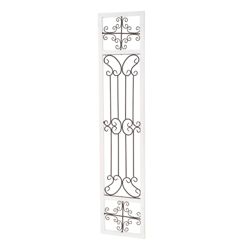 Gray Angelic Scrollwork Panel Wall Plaque