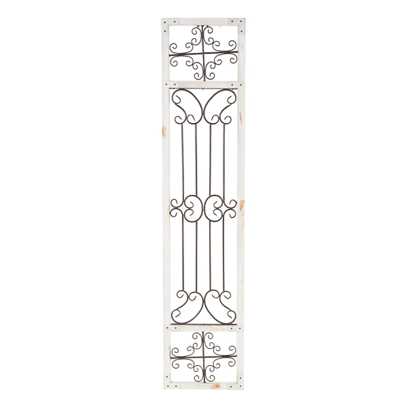 Gray Angelic Scrollwork Panel Wall Plaque