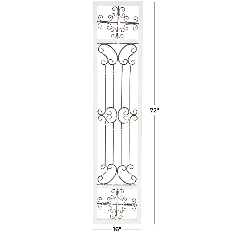 Gray Angelic Scrollwork Panel Wall Plaque