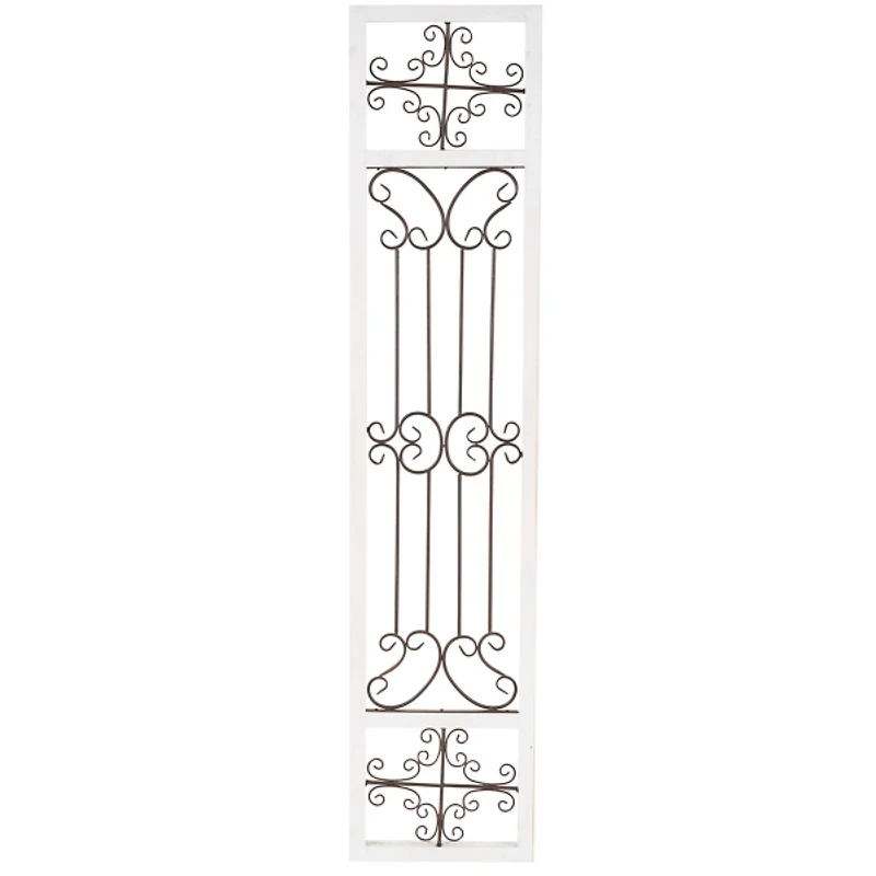 Gray Angelic Scrollwork Panel Wall Plaque