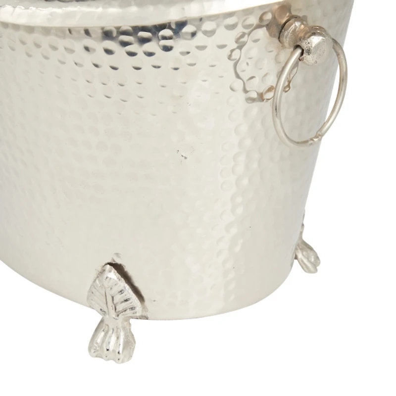 Silver Hammered Metal Footed Wine Bucket