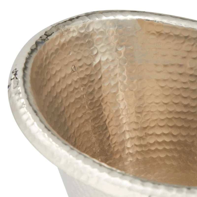 Silver Hammered Metal Footed Wine Bucket