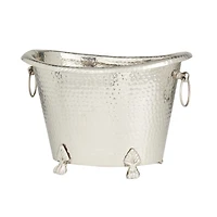 Silver Hammered Metal Footed Wine Bucket