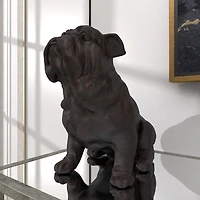 Dark Brown Bulldog Statue, 17 in.