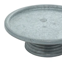 Distressed Gray Metal Cake Stand