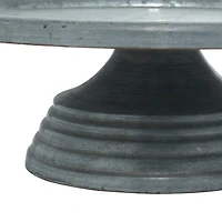 Distressed Gray Metal Cake Stand