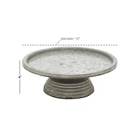 Distressed Gray Metal Cake Stand