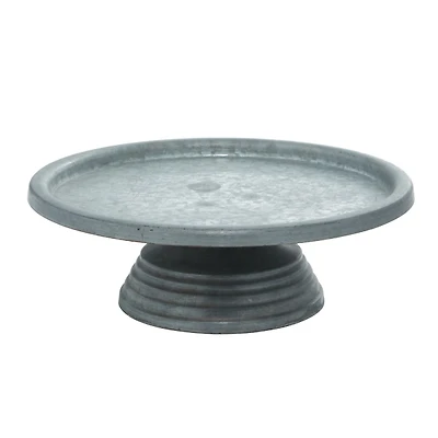 Distressed Gray Metal Cake Stand