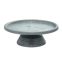 Distressed Gray Metal Cake Stand