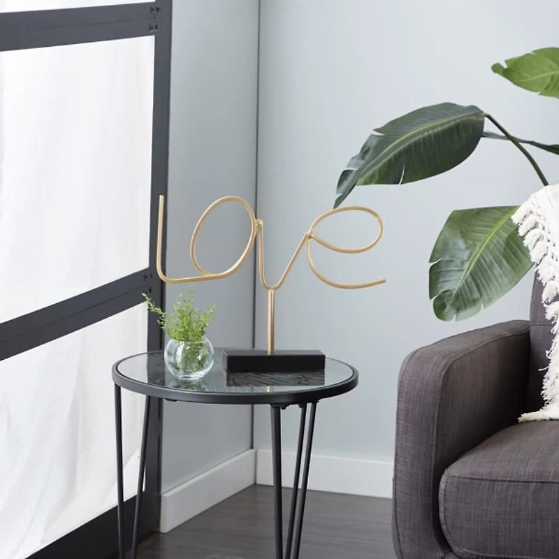 Looping Gold Love Tabletop Sign