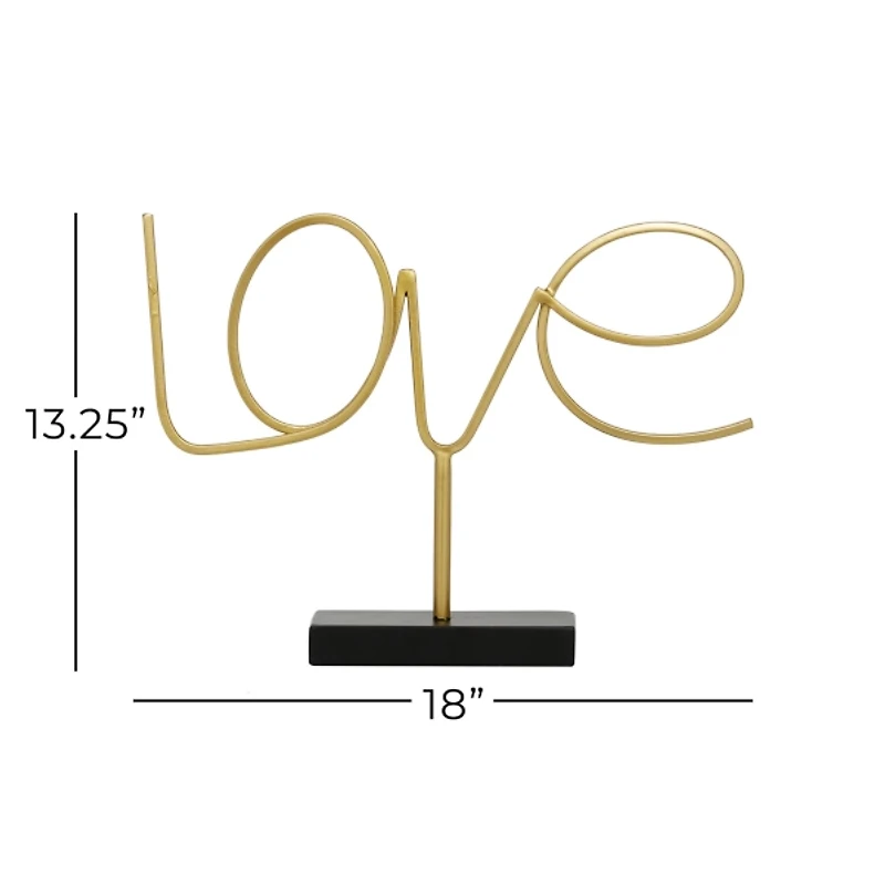 Looping Gold Love Tabletop Sign