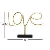 Looping Gold Love Tabletop Sign