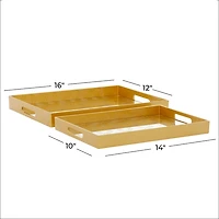 Gold Hexagon Small Print 2-pc. Tray Set