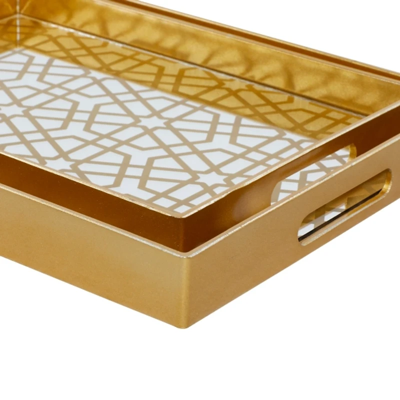 Gold Hexagon Large Print 2-pc. Tray Set