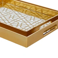 Gold Hexagon Large Print 2-pc. Tray Set
