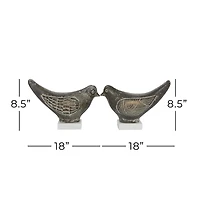 Rustic Etched Birds 2-pc. Figurine Set