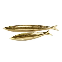 Golden Coastal Fish 2-pc. Decorative Tray Set