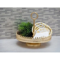 Gold Crown Circular Metal Tray Stand