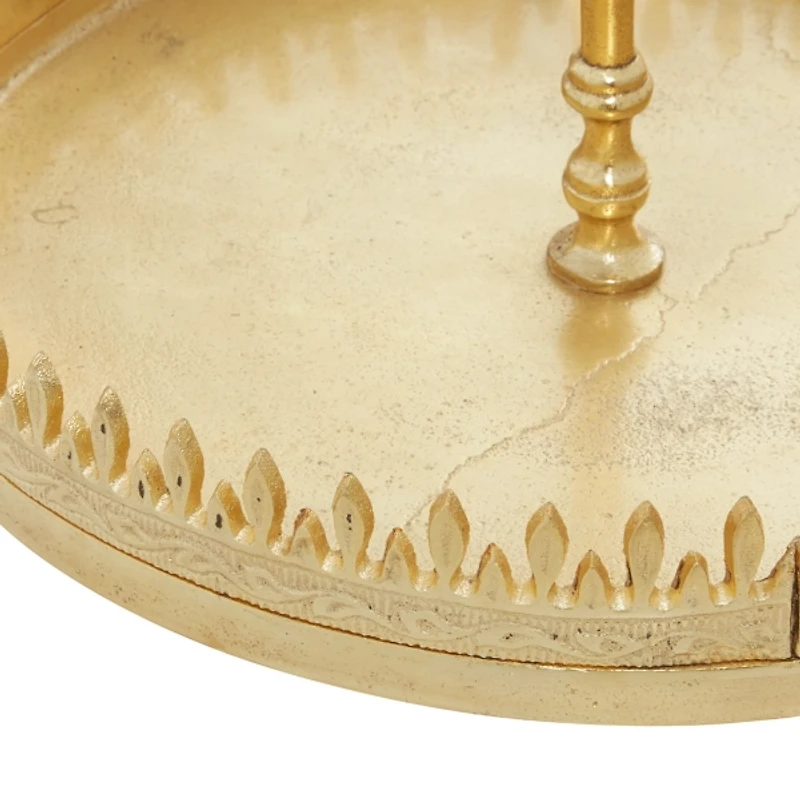 Gold Crown Circular Metal Tray Stand
