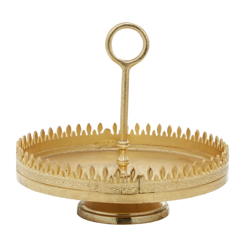 Gold Crown Circular Metal Tray Stand