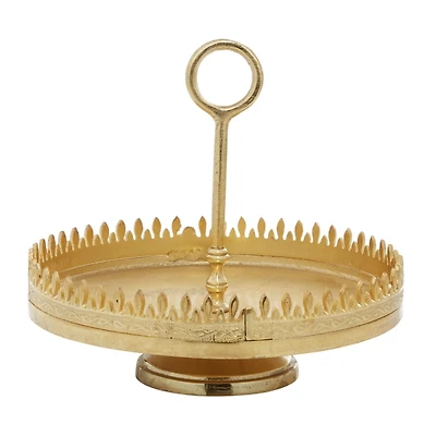 Gold Crown Circular Metal Tray Stand
