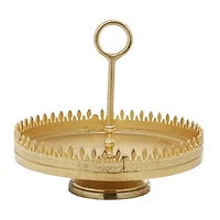 Gold Crown Circular Metal Tray Stand