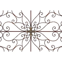 Brown Patina Metal Floral Crest Wall Plaque