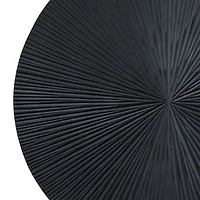 Matte Black Ribbed Sunburst Wall Plates, Set of 3