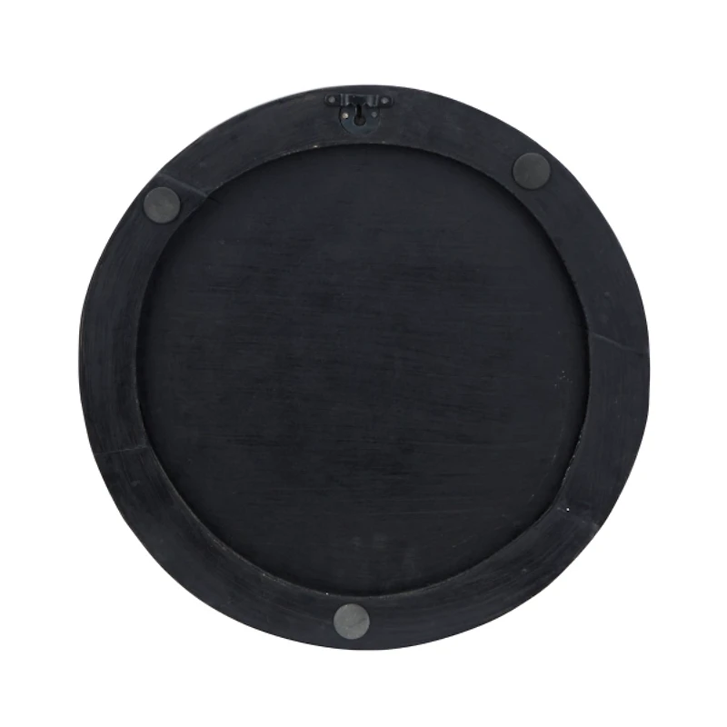 Matte Black Ribbed Sunburst Wall Plates, Set of 3