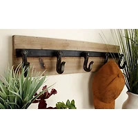 Warm Brown Industrial Iron Wall Hooks