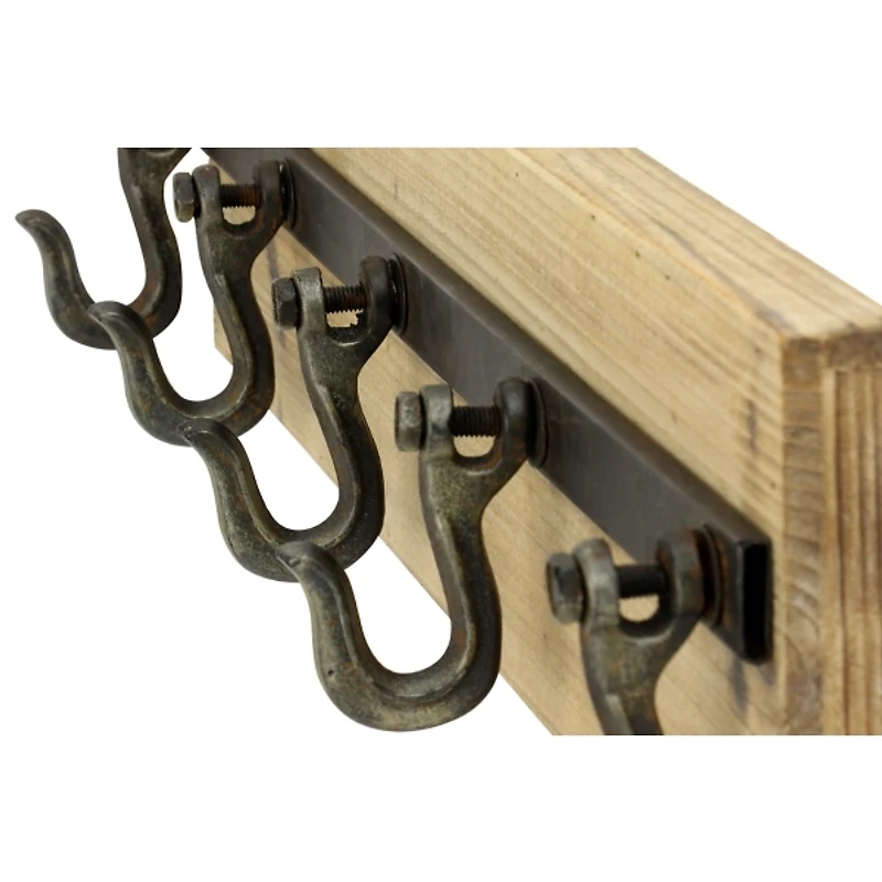 Warm Brown Industrial Iron Wall Hooks