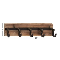 Warm Brown Industrial Iron Wall Hooks