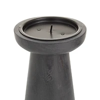 Black Wood Tapered 3-pc. Pillar Candle Holder Set
