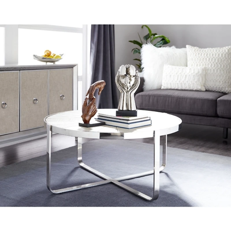 Earthy Abstract Cracked Silver Decorative Tray