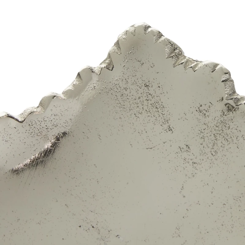 Earthy Abstract Cracked Silver Decorative Tray