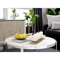 Earthy Abstract Cracked Silver Decorative Tray