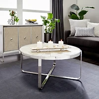 Earthy Abstract Cracked Silver Decorative Tray