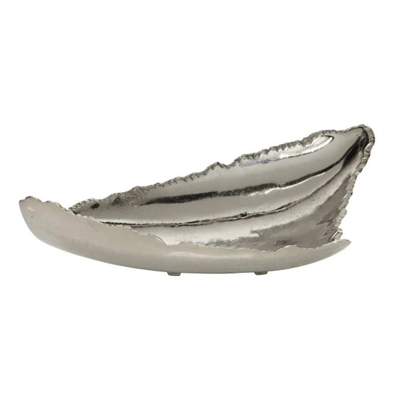 Earthy Abstract Cracked Silver Decorative Tray