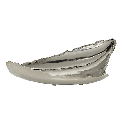 Earthy Abstract Cracked Silver Decorative Tray