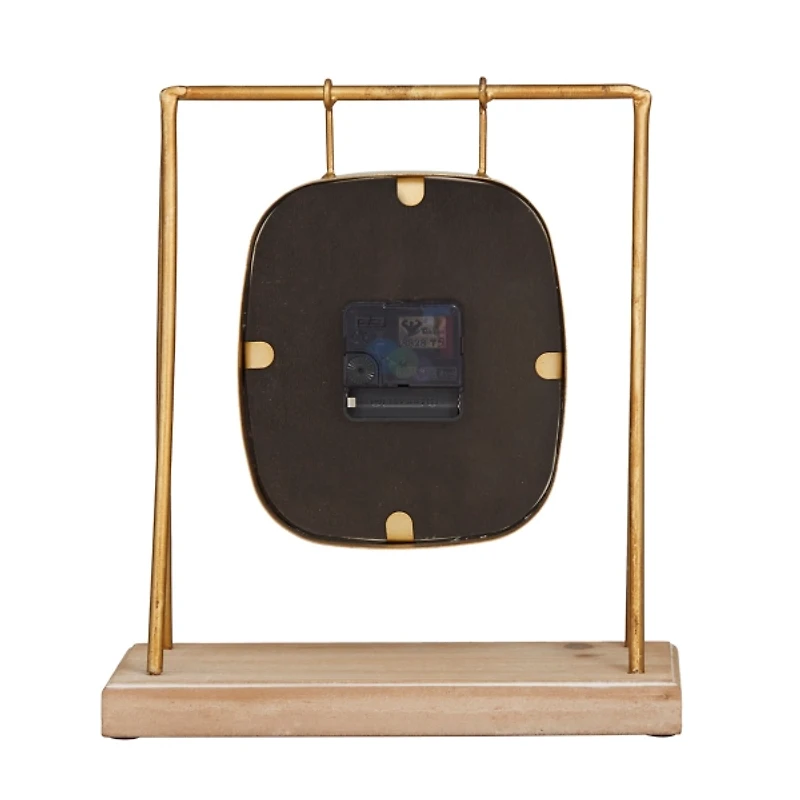 Distressed Gold Frame Square Tabletop Clock